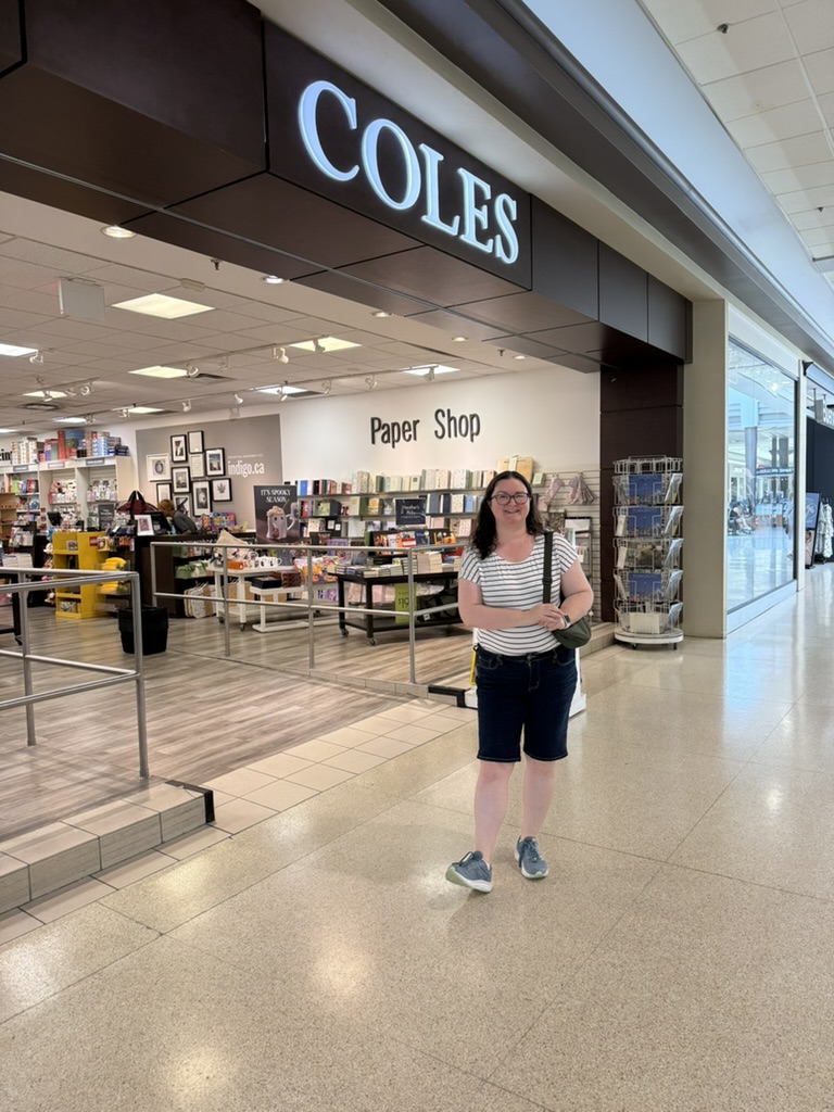 Melissa standing in front of Coles Eglinton Square